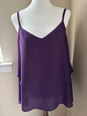 Torrid Georgette Layered Criss Cross Back Purple Cami